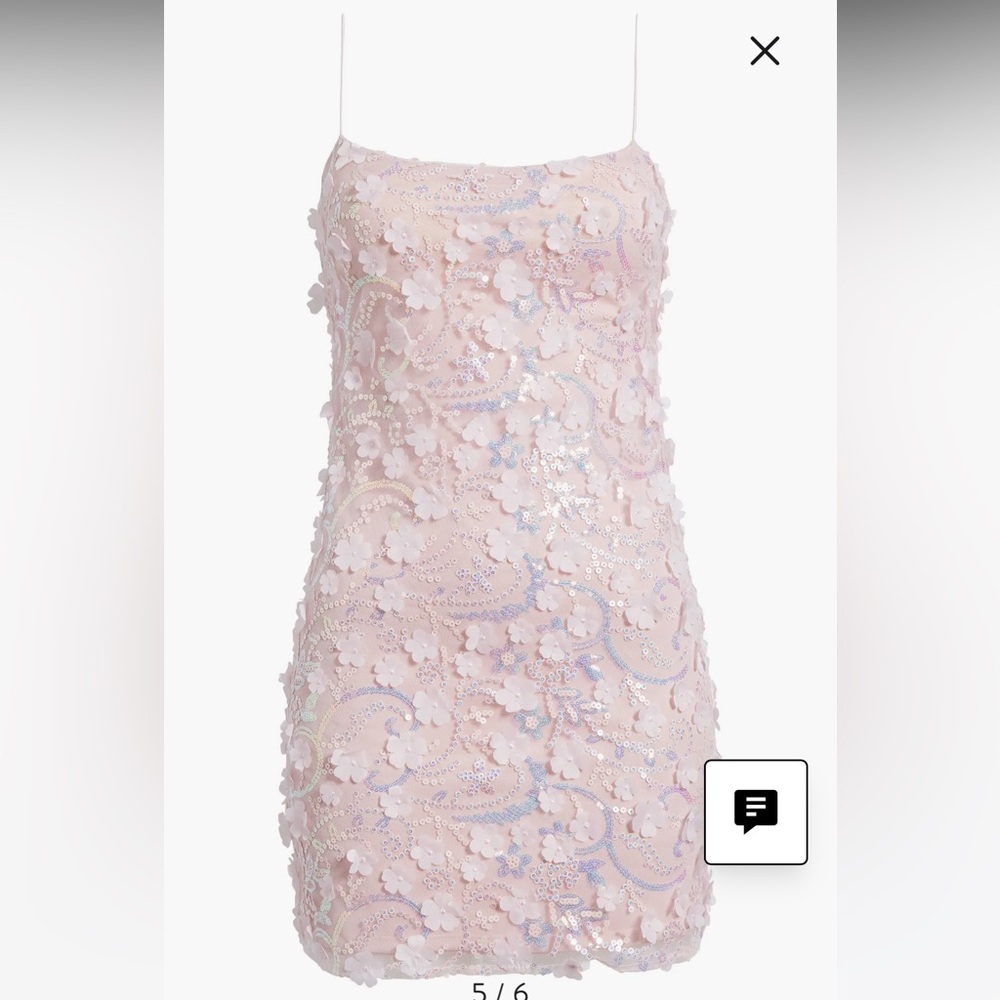 Pink Sequin Floral Dress - Picture 4 of 8